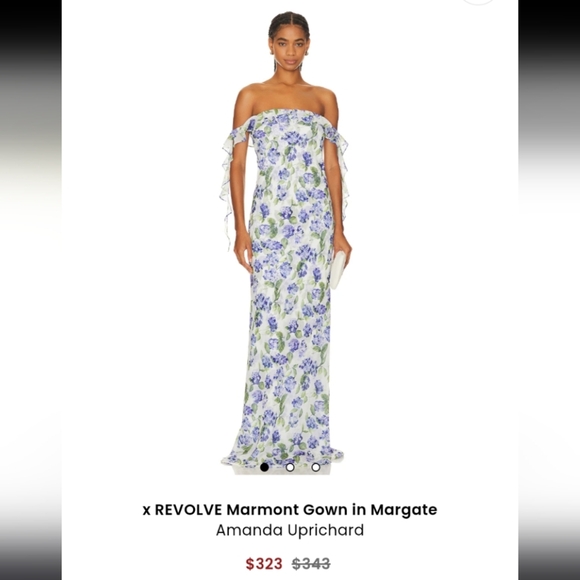 Amanda Uprichard Marmont Floral Off-Shoulder Strapless Dress - Picture 1 of 5